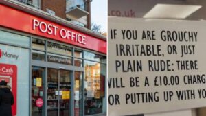 Post Office threatens to fine customers if they are ‘grumpy or rude’
