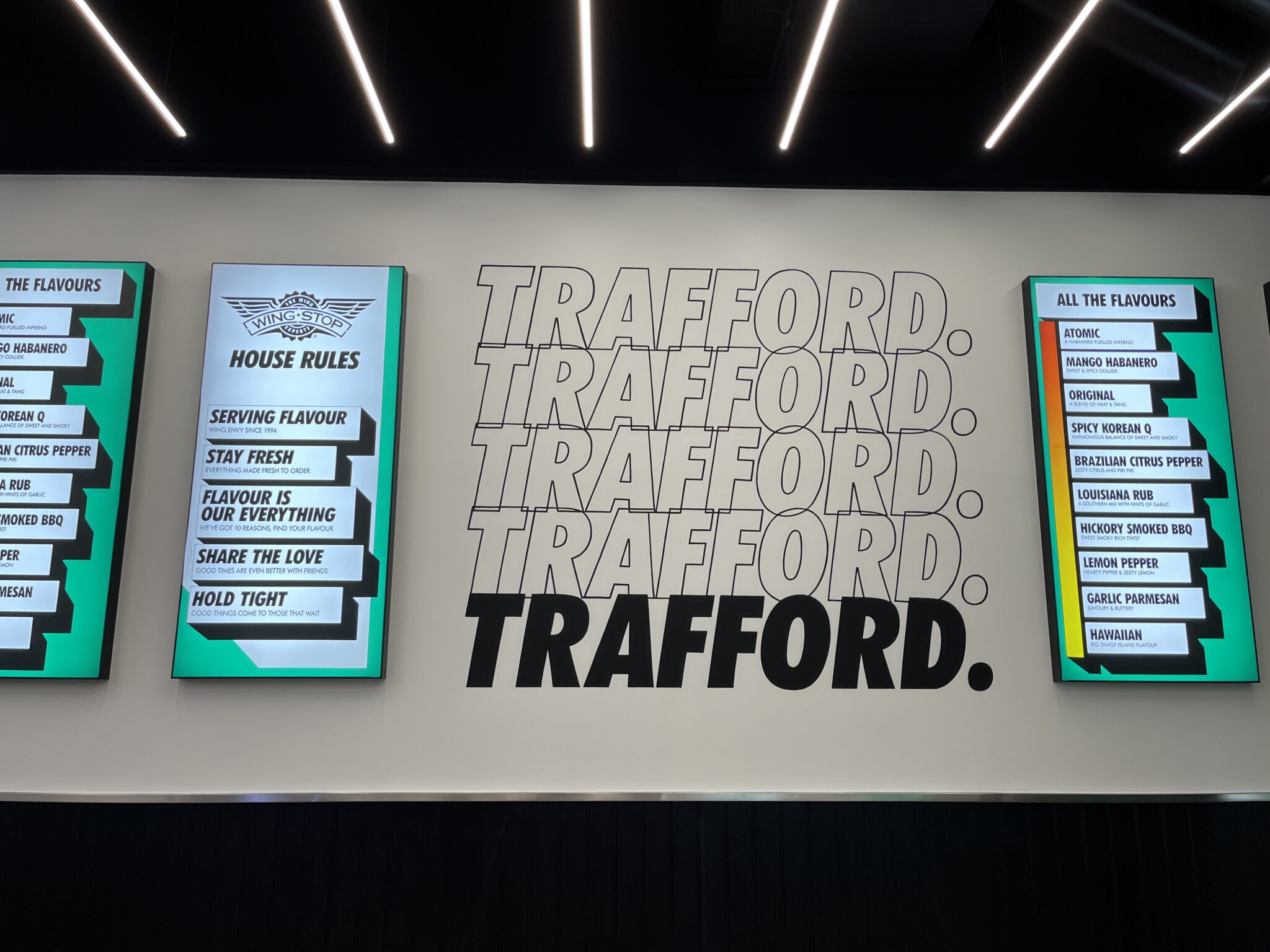 A chicken wing restaurant has opened in the Trafford Centre