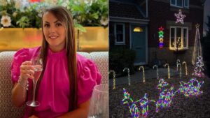 Mum defends putting up Christmas lights three and a half months early