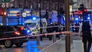 Two police officers stabbed in central London