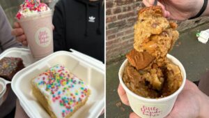 NEW OPENING: The bakery serving school dinner cakes and cookie dough tubs