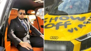 Millionaire who makes ‘£7,000 in sleep’ has supercar vandalised while at meeting in Manchester