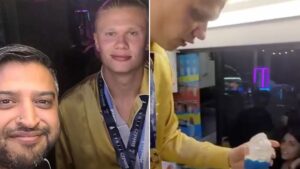 Erling Haaland gets into icy van and serves his own ice cream