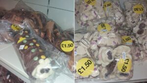 You can get reduced Colin the Caterpillars for £1.50 at this ‘wonky’ cake outlet
