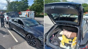 Motorway police stop vehicle following reports of two children in boot