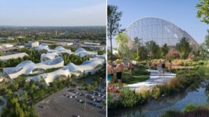 First look images of approved plans for £250m Therme Manchester wellness resort
