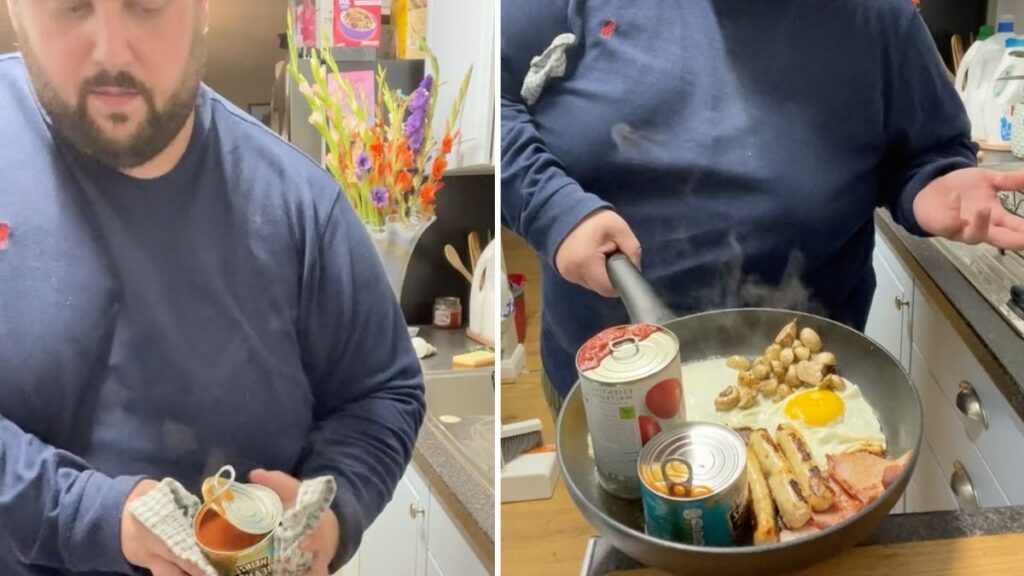 Man divides with ‘genius’ method of cooking a fryup