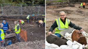Archeologists unearth ‘beautifully preserved’ Roman road in Cumbria