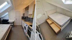 Flat in Manchester is so small you sleep next to your kitchen for £850 pcm