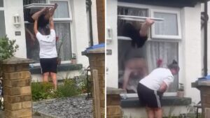 Woman who went viral after exposing herself falling in window reveals what happened next