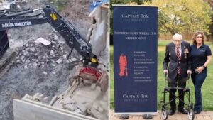 Captain Tom’s daughter’s unauthorised spa totally flattened as demolition finally complete