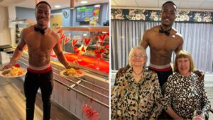Butler in the buff surprises Wigan care home residents for Valentine’s Day