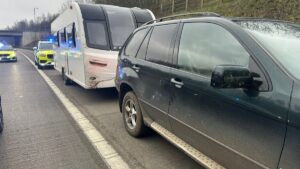 Boy, 11, stopped after caught driving BMW along M1 with caravan in tow