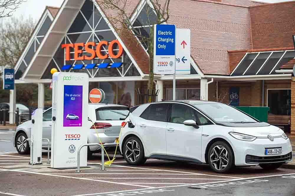Volkswagen Press Release: VW & Tesco Free Charging EV Charging Network Amps Up, As Over 100 Stores Rolled Out Image