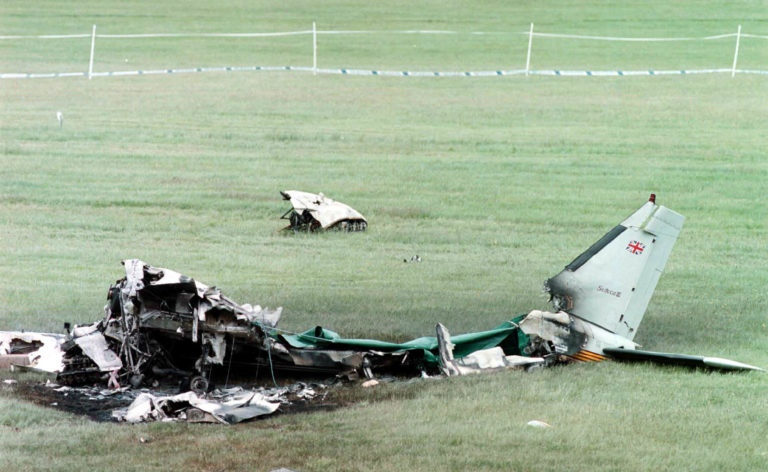The crash scene at Newmarket
