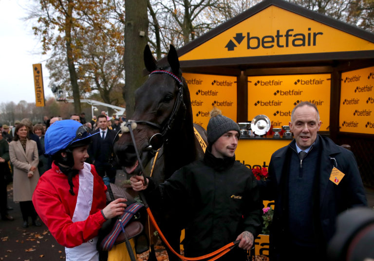 Richard Thompson (right) with A Plus Tard at Haydock last year