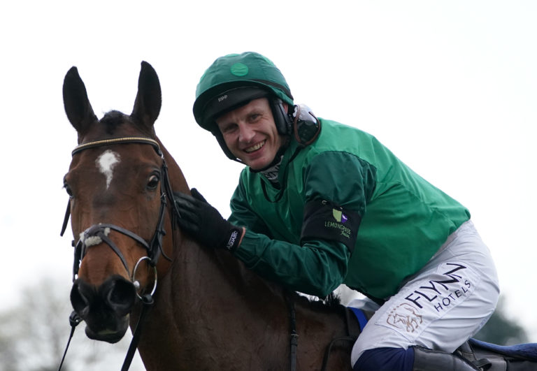 Paul Townend and Blue Lord after winning at the Punchestown Festival
