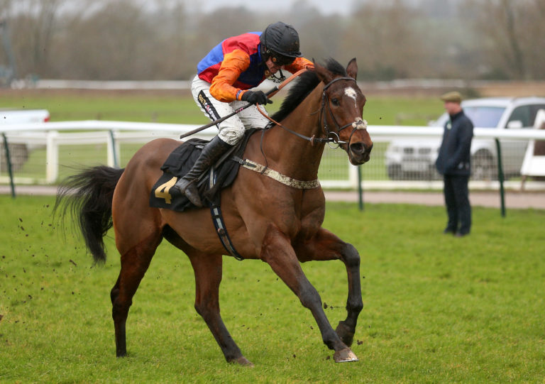 Non Stop ridden by Tom Cannon goes on to win The Mark Jackson & Neil Keenan Memorial Novices' Handicap Hurdle at Warwick