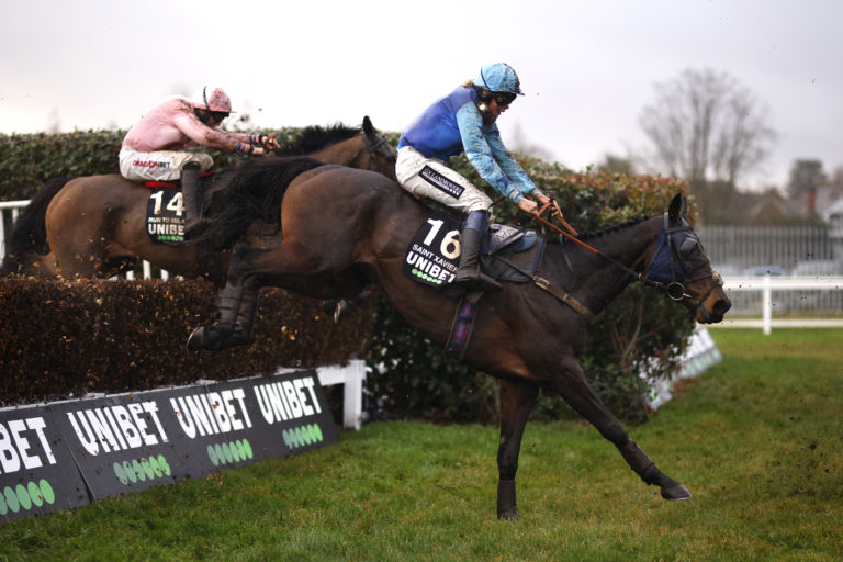 Saint Xavier, here runing at Sandown, was a winner at Haydock earlier in the season