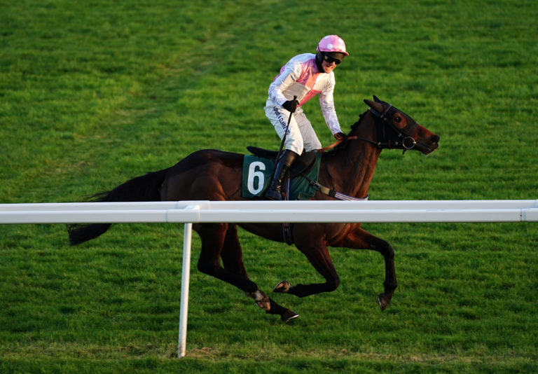 Mullenbeg, here winning the Alan Swinbank Mares' Standard Open NH Flat Race at Cheltenham, looks to book her ticket back to the Festival at Kempton on Saturday