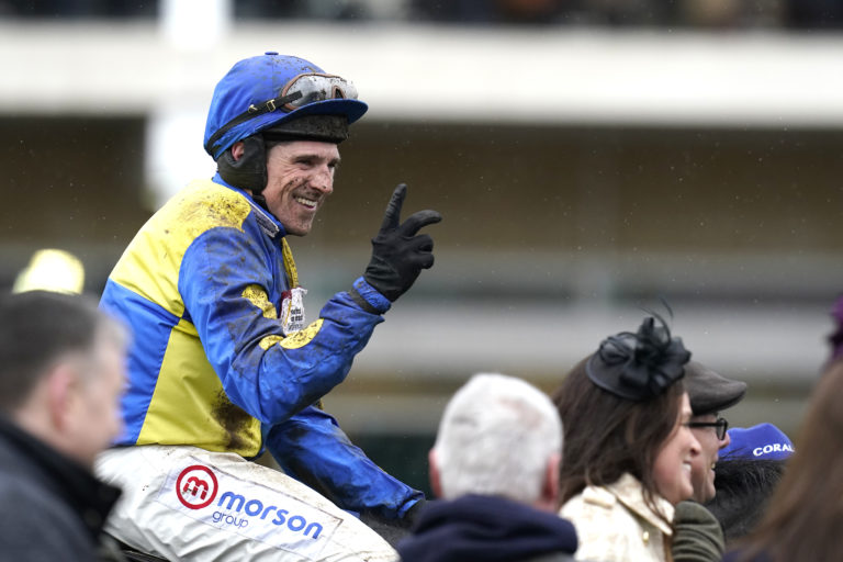 Harry Skelton celebrates aboard Langer Dan