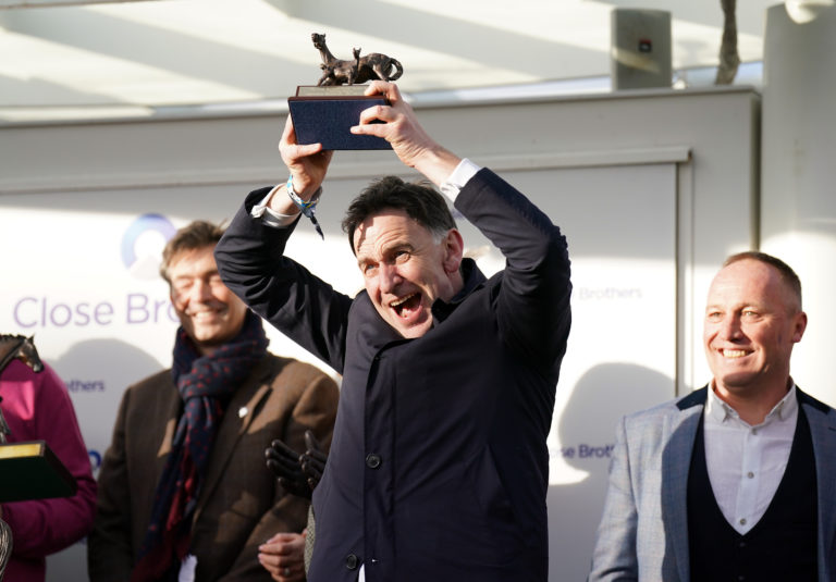 Henry de Bromhead celebrates Honeysuckle's latest Cheltenham success