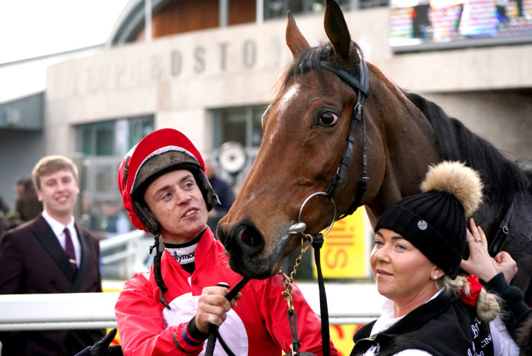Home By The Lee and JJ Slevin after winning at Leopardstown