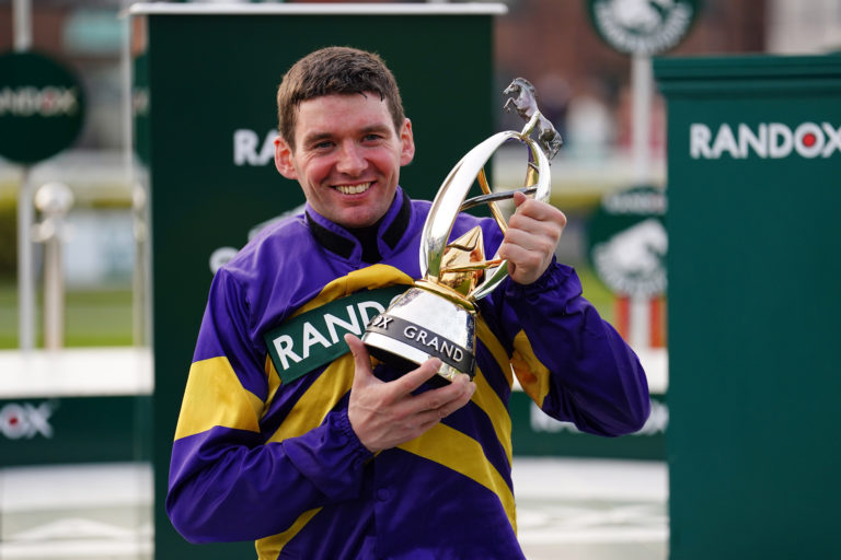 Derek Fox with the Grand National trophy