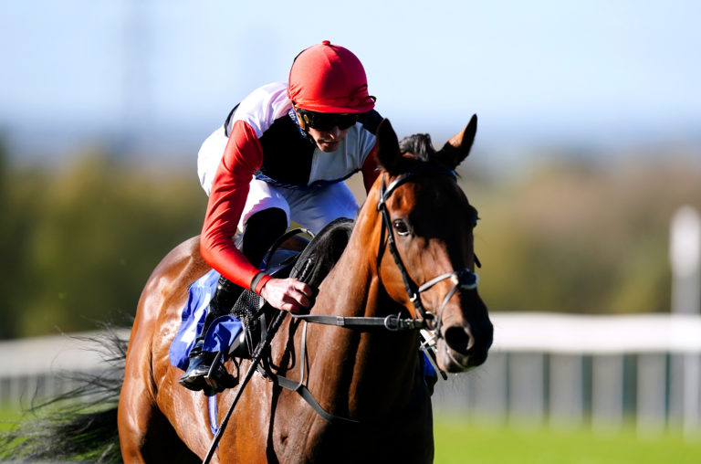 Poker Face ridden by jockey James Doyle on their way to winning at Pontefract