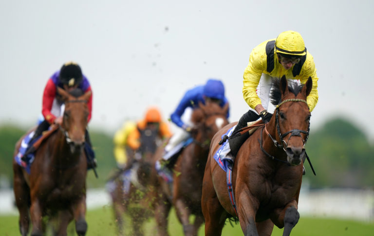 Gaassee (right) winning the Sky Bet Race To The Ebor Jorvik Handicap