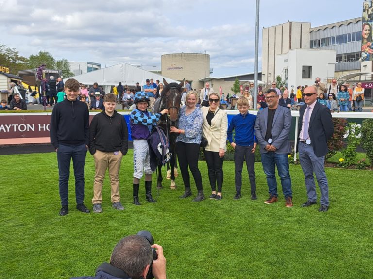 Sprewell and connections after winning the Derby Trial Stakes