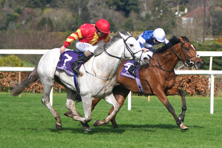 White Birch winning the Ballysax Stakes at Leopardstown