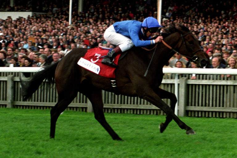 Dettori winning the Guineas on Cape Verdi, who was defeated as the favourite in the Derby