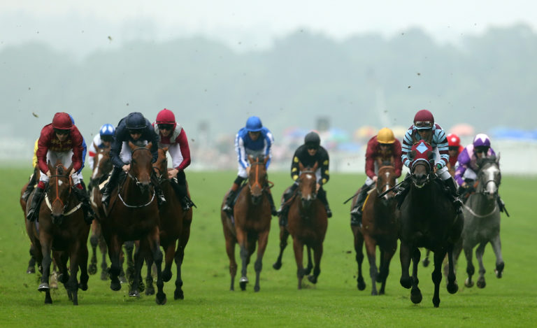 No Nay Never (far right) ridden by Joel Rosario comes home to win the Norfolk Stakes