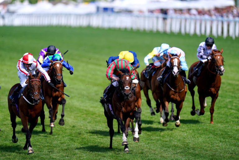 HMS President (left) finishing second at Royal Ascot