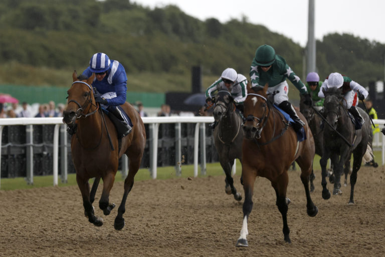Jim Crowley timed his run just right on Al Husn (left)