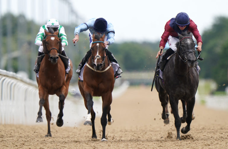 Tiber Flow (right) in winning action at Newcastle