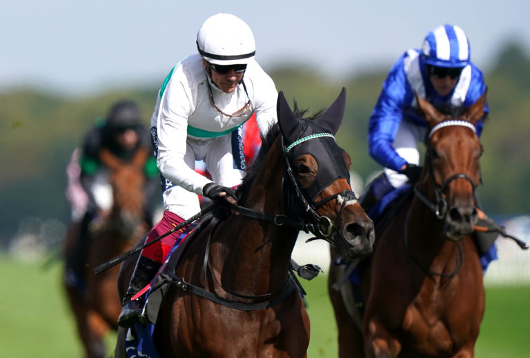 Mimikyu winning the Park Hill Fillies' Stakes ay Doncaster