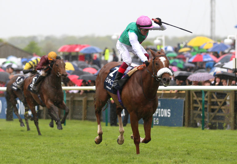 Frankie Dettori celebrates 2000 Guineas glory with Chaldean