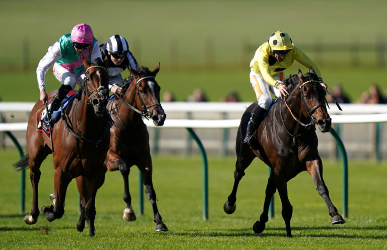 Laurel (Left) finishing second to Fonteyn (right) in the Sun Chariot Stakes at Newmarket last autumn