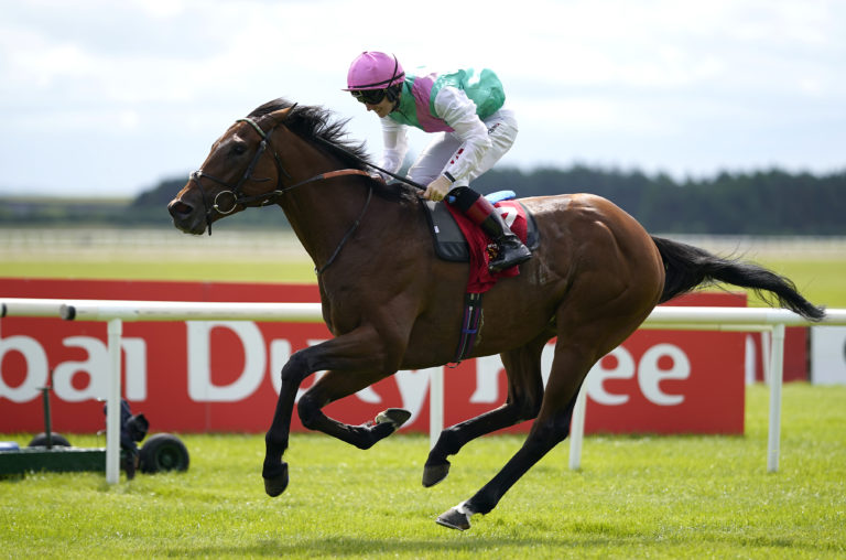 Westover winning the Irish Derby in 2022