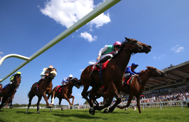 Starlore, ridden by Ryan Moore, wins at Sandown on debut