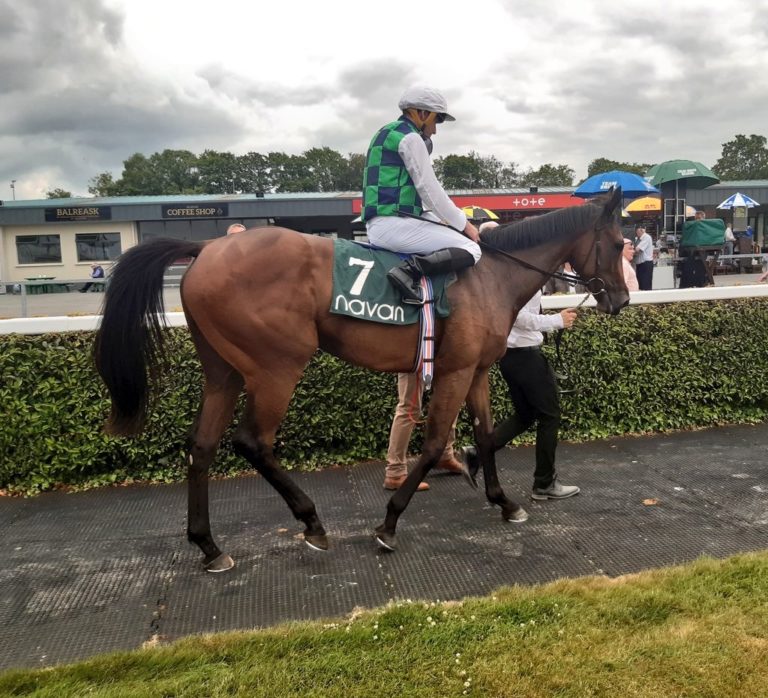 Ryan Moore with Pearls And Rubies after winning at Navan