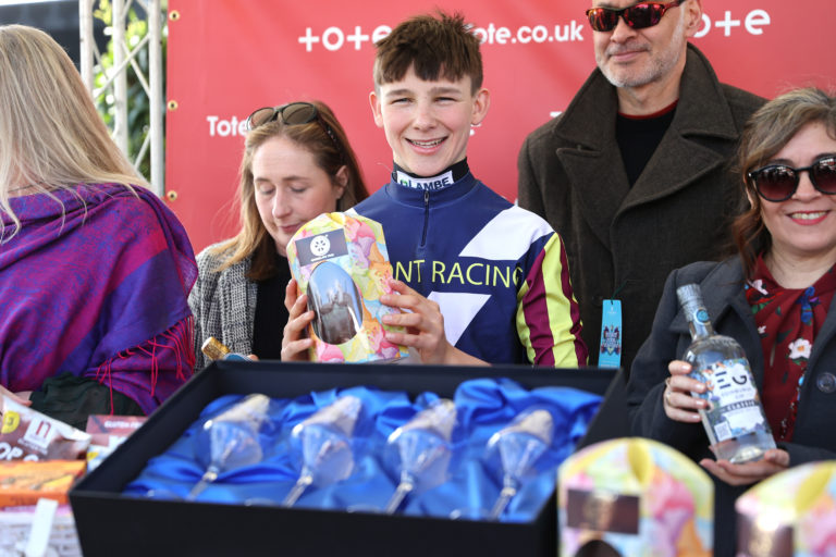 Jockey Billy Loughnane after winning a race at Musselburgh