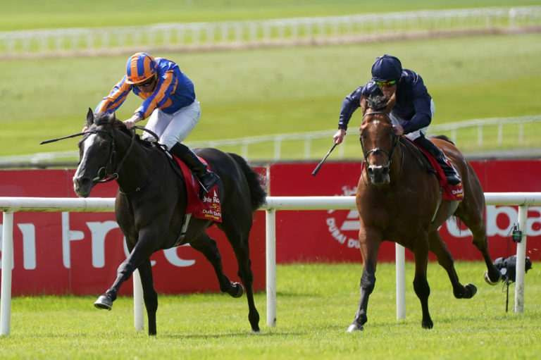 Adelaide River chased home stablemate Auguste Rodin in the Irish Derby