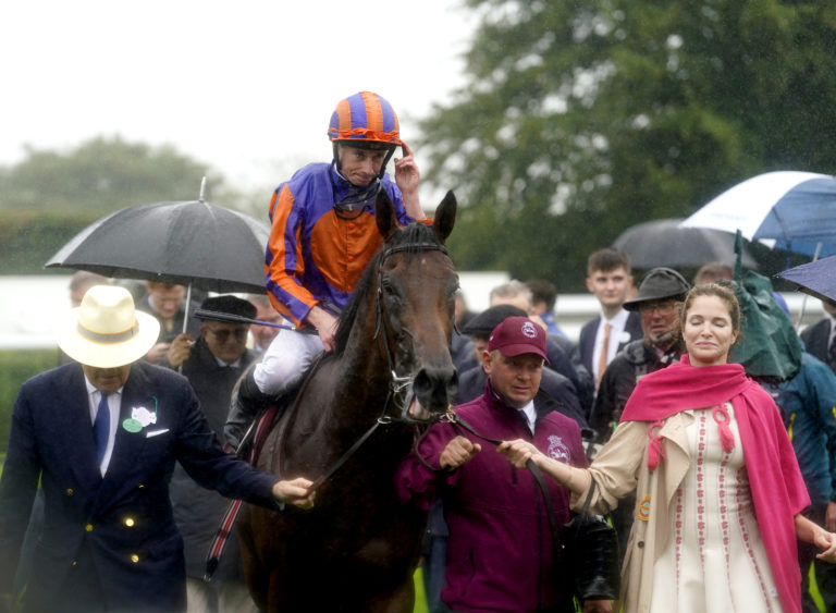 Paddington and Ryan Moore after winning the Sussex Stakes