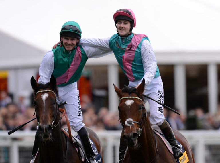 Ian Mongan and Bullet Train (left) alongside Frankel and Tom Queally