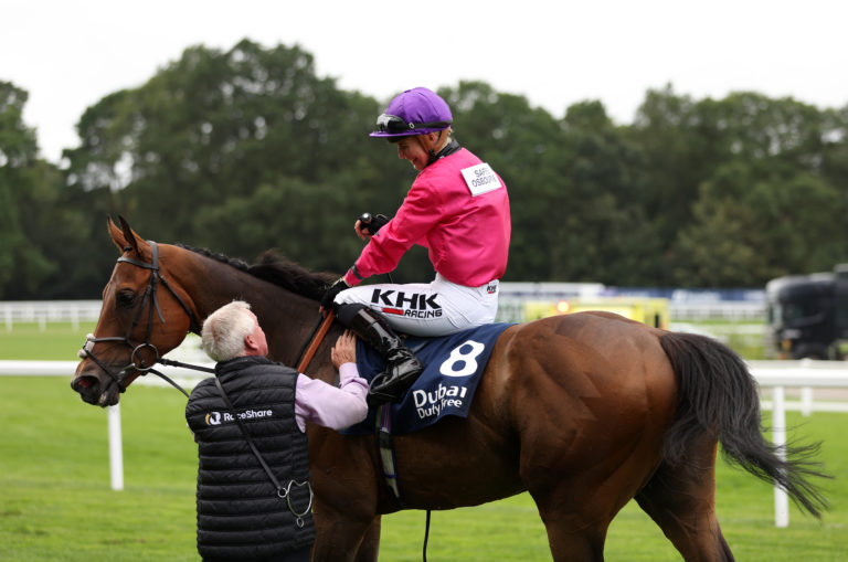 Scampi and Saffie Osborne after victory at Ascot