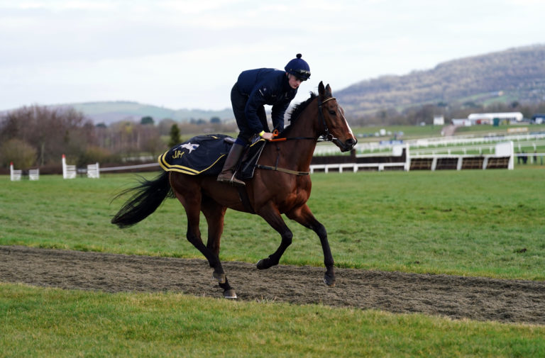 Hewick on the gallops at Cheltenham
