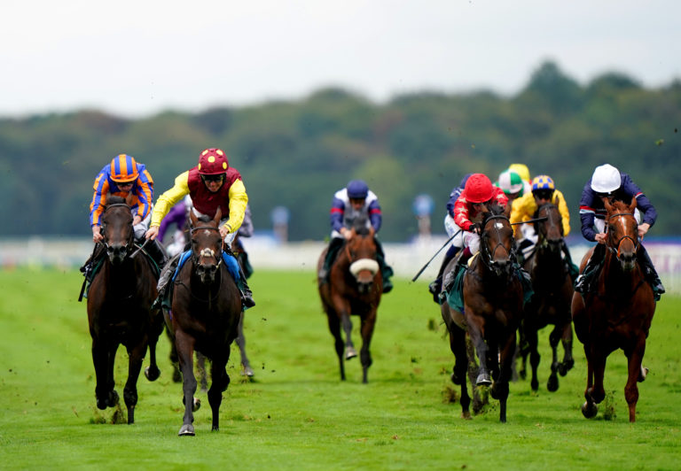 Room Service drifted right across the track but still won